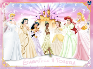 Disney Princesses in Wedding Gowns